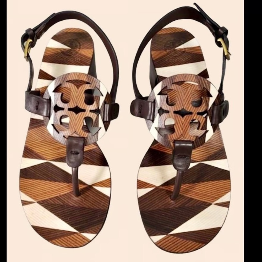 Tory Burch Geometric Pattern Sandals 5 1/2